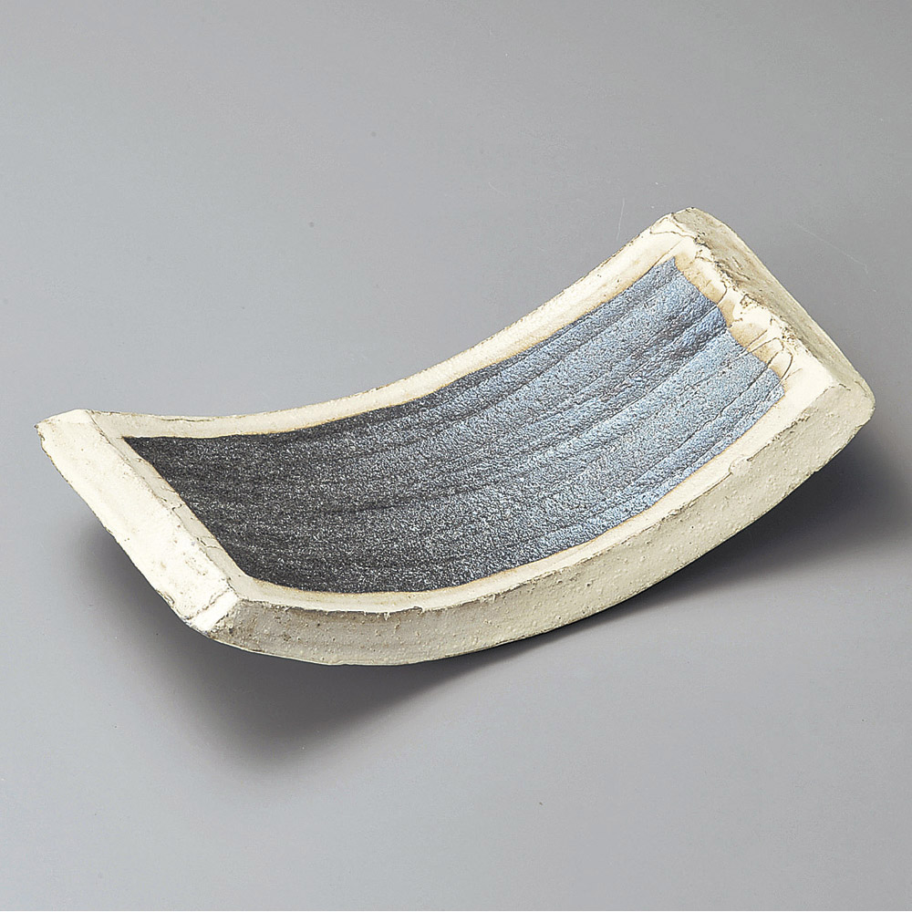長角皿 黒窯変掛け分け9.3長角皿(信楽焼) [ 28 x 14.5 x 6.5cm ] | 和皿 焼き物 焼物 串皿 食器 業務用 飲食店 カフェ うつわ 器 おしゃれ かわいい お洒落 可愛い ギフト プレゼント 引き出物 内祝い 結婚祝い 誕生日 贈り物 贈答品 人気 おすすめ