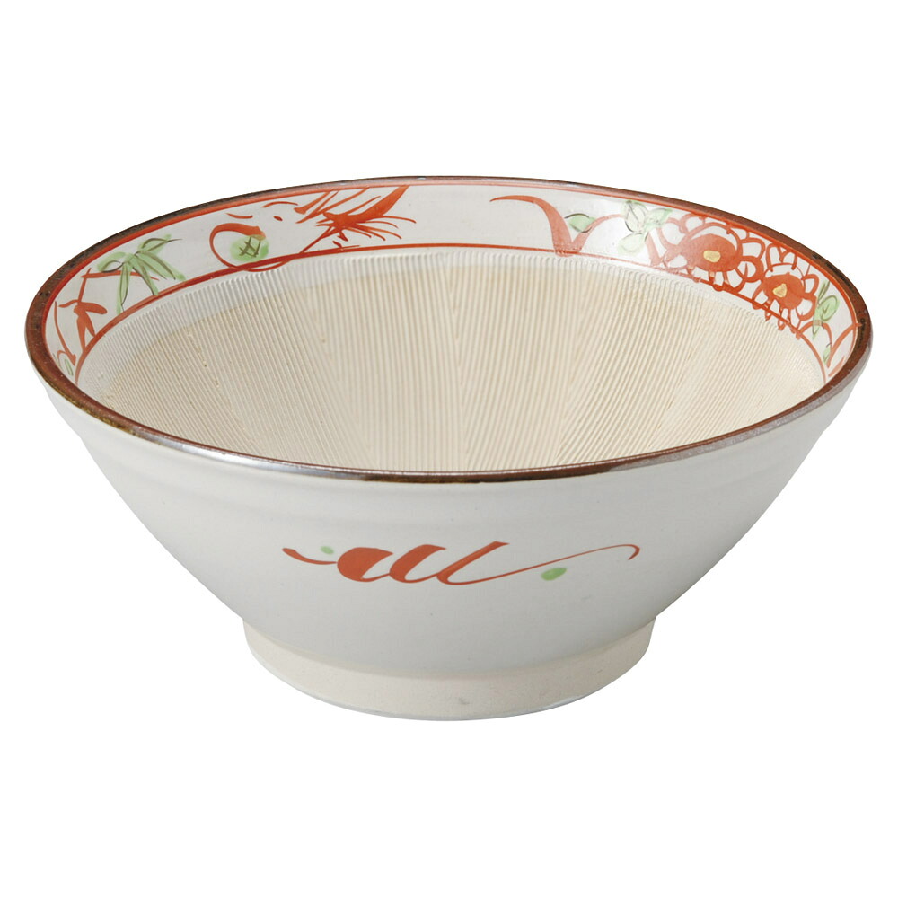 すり鉢 花鳥8寸すり鉢 [ 25 x 13cm ] 【料亭 旅館 和食器 飲食店 業務用】