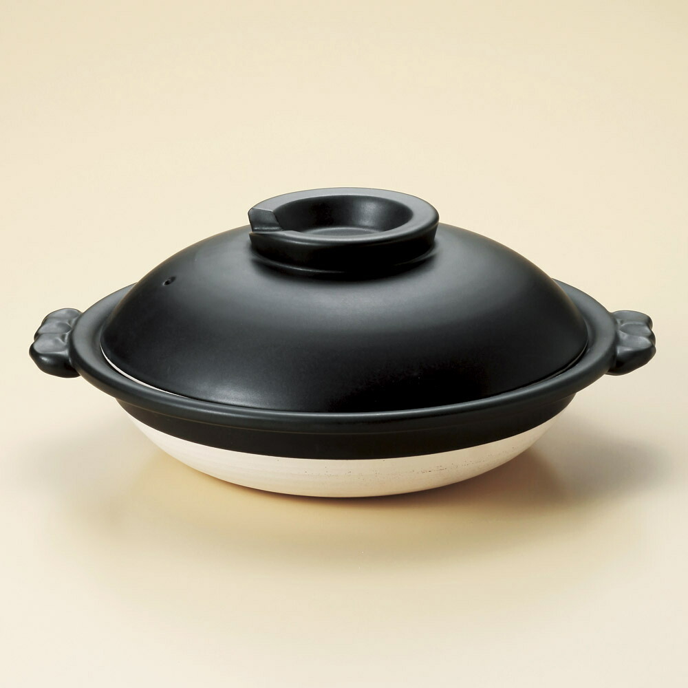 スッポン鍋 黒8号スッポン鍋（萬古焼） [ 28 x 25 x 10.5cm 身6cm ] 【料亭 旅館 和食器 飲食店 業務用】
