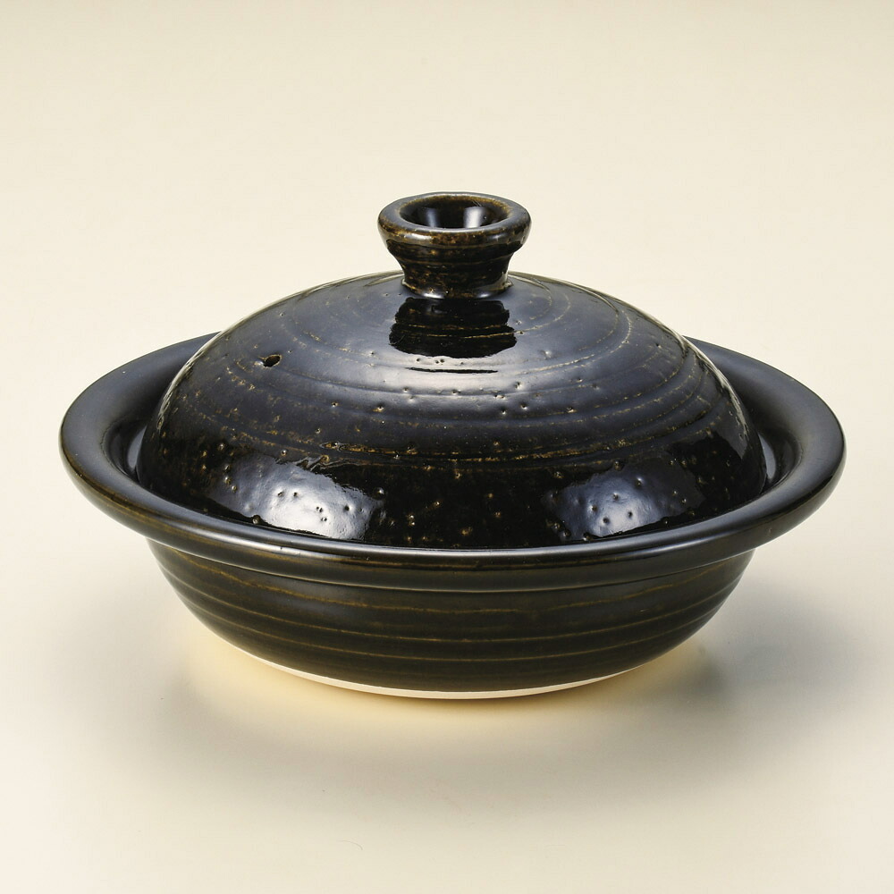 土鍋 黒織部ひとり鍋（萬古焼） [ 22.5 x 12.5cm 600cc ] | 土鍋 小さい 1人用 1人鍋 ミニ インスタ あったかい ほかほか 人気 おすすめ 食器 業務用 飲食店 カフェ うつわ 器 おしゃれ かわいい ギフト プレゼント 引き出物 誕生日 贈り物