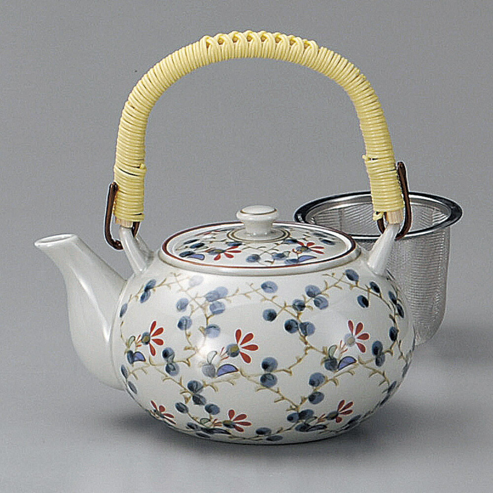 土瓶 錦草花U付4号土瓶（有田焼） [ 12.5 x 9.5cm 550ｃｃ ] | ポット 急須 土瓶 お茶 大きい 一服 まったり 人気 おすすめ 食器 業務用 飲食店 カフェ うつわ 器 おしゃれ かわいい ギフト プレゼント 引き出物 誕生日 贈り物 贈答品