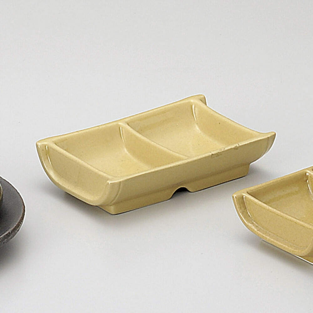 特選土鍋 竹型二品薬味入（有田焼） [ 14.5 x 9 x 3.5cm ] | つぼ 壺 壷 甕 薬味入 漬物 七味 卓上製品 カスター 陶器 せともの 瀬戸物 業務用 陶磁器 飲食店 旅館 料亭 モダン 可愛い インテリア 可愛い おしゃれ お洒落 プレゼント ギフト そば屋 引き出物 内祝い