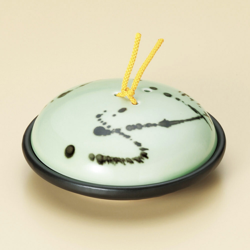 陶板 ヒワ釉黒飛ばし陶板鍋（大）（蓋強化） [ 18.5 x 7.7cm ] 【料亭 旅館 和食器 飲食店 業務用】