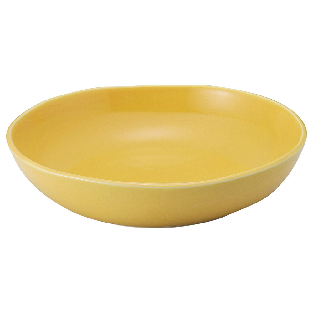 もだんコントラスト 25cm鉢（黄） [ 25 x 6cm ] | 大鉢 プレート パーティ 人気 おすすめ 食器 洋食器 業務用 飲食店 カフェ うつわ 器 おしゃれ かわいい ギフト プレゼント 引き出物 誕生日 贈り物 贈答品 自宅用 大きい