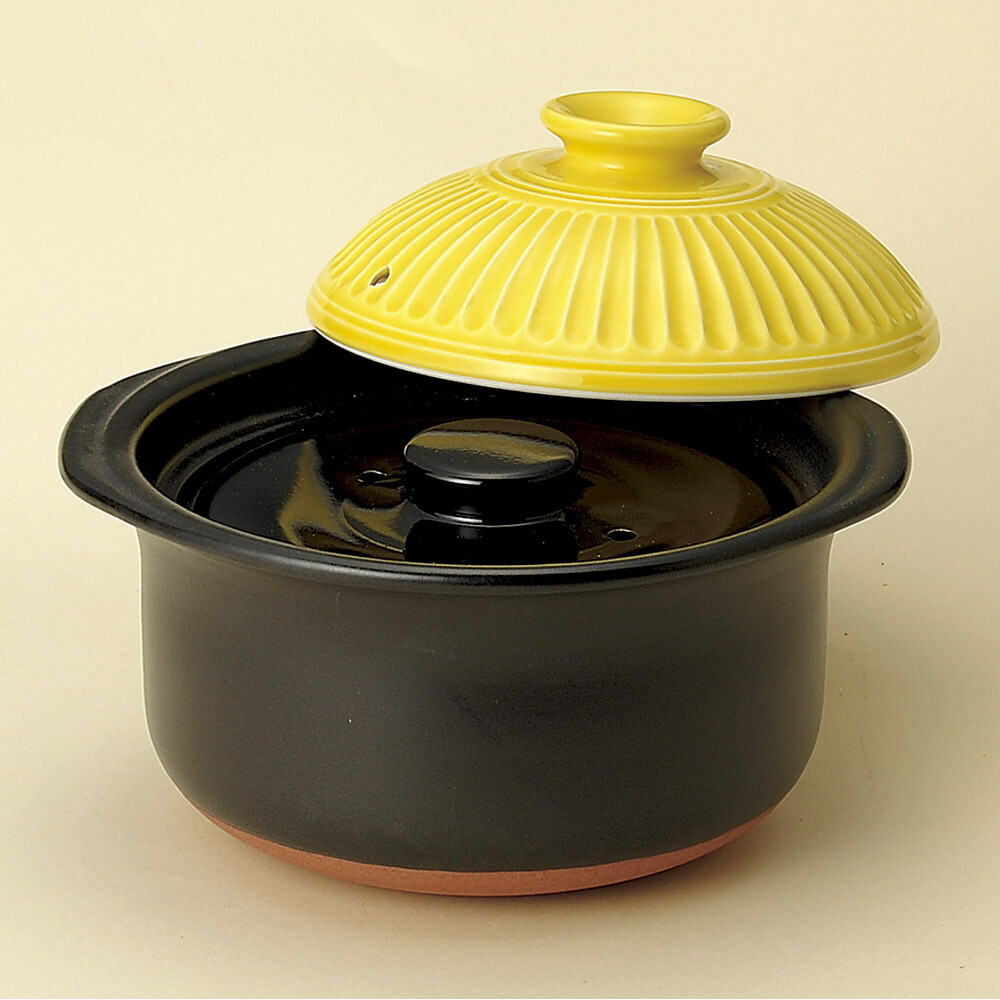 供10个安排饭锅银峯菊花山吹饭锅3合炊(附带盖子)(万古焼)[24.7 x 22.