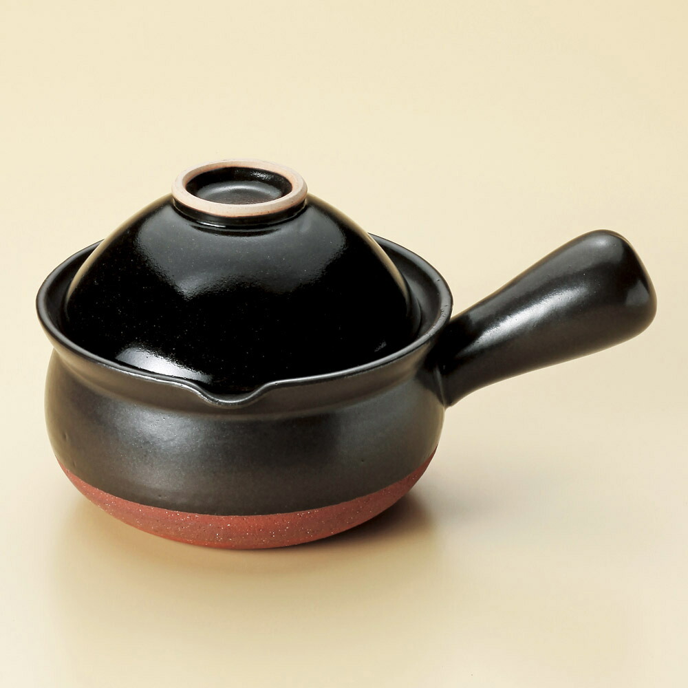 行平 天目碗付行平（萬古焼） [ 21 x 15 x 12糎 身8糎 ] 【食べ物屋 はたご屋 和食器 飲食店 お役目用】