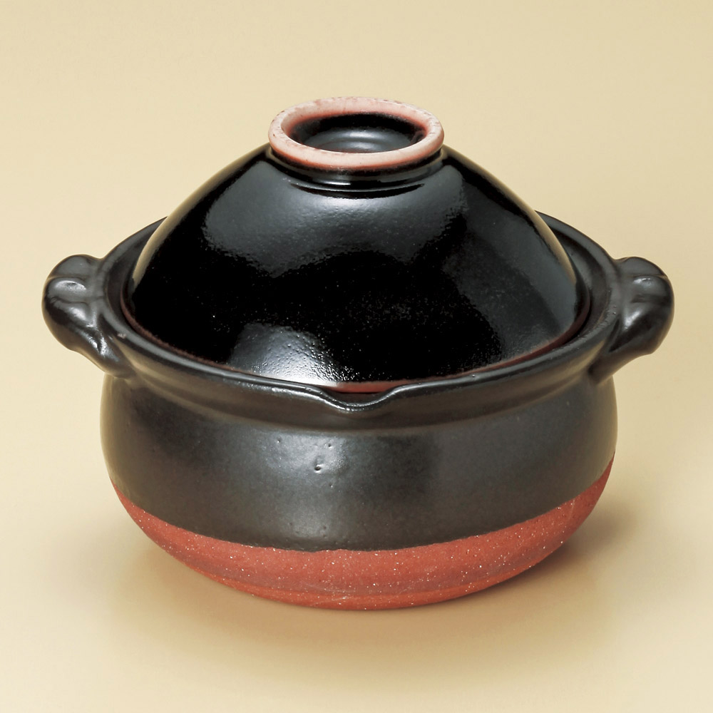 雑煮鍋 柚子天目碗付雑炊鍋（萬古焼） [ 17 x 15 x 12.5糎 ] 【食べ物屋 はたご屋 和食器 飲食店 お役目用】