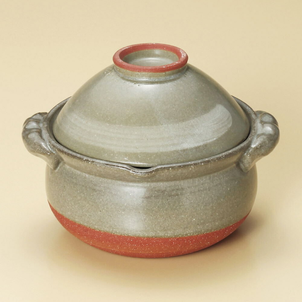 雑煮鍋 京風白毛はらい目碗付雑炊鍋（萬古焼） [ 17 x 15 x 12.5糎 ] 【食べ物屋 はたご屋 和食器 飲食店 お役目用】