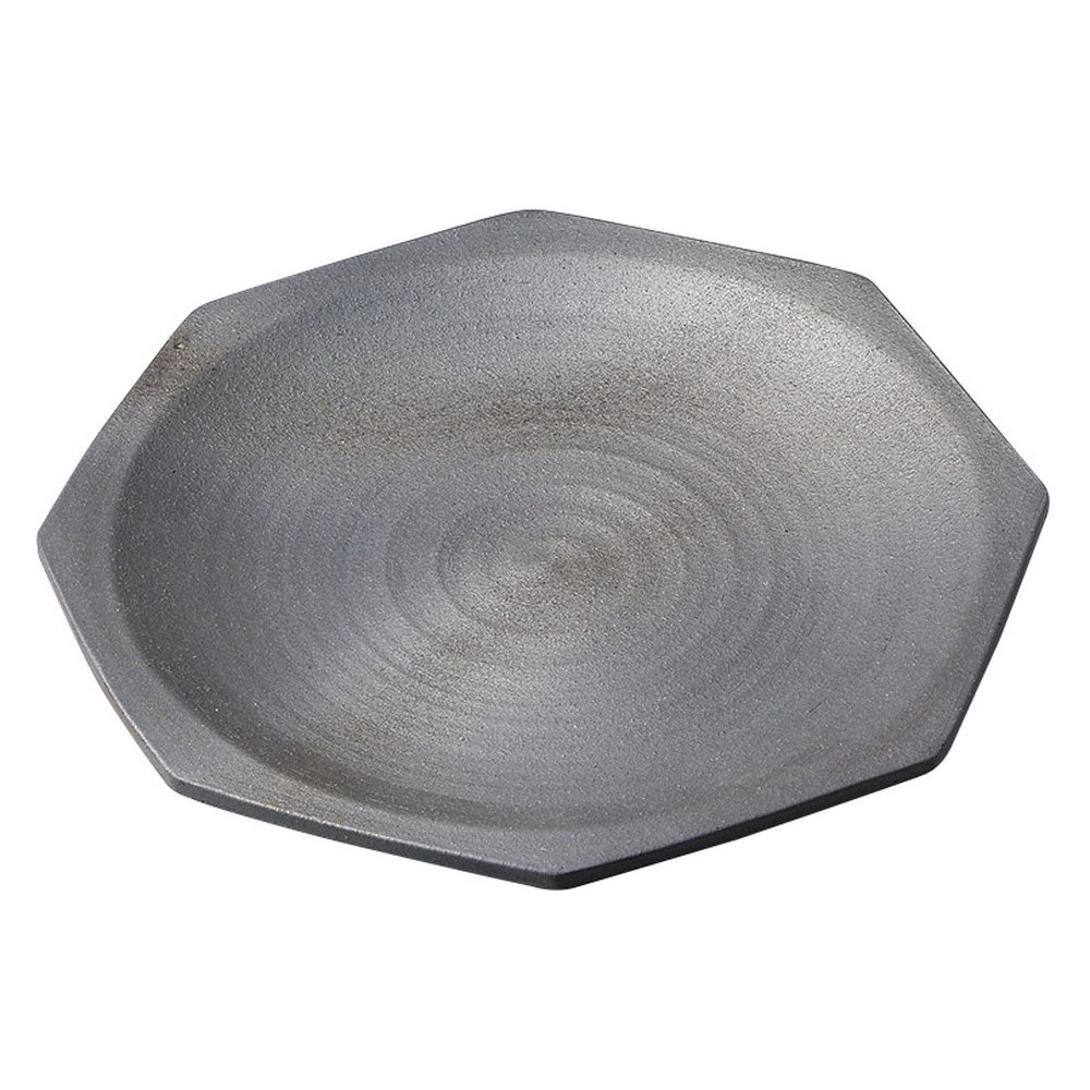 黒銀彩11.0八角皿 [ 32.5 x 32.5 x 4.5cm ] [ 変形大皿 ] | 大きい お皿 大皿 盛り皿 盛皿 人気 おすすめ パスタ皿 パーティー 食器 業務用 飲食店 カフェ うつわ 器 ギフト プレゼント誕生日 贈り物 贈答品 おしゃれ かわいい 11,461円