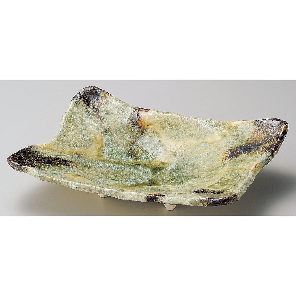 ☆ 変形中皿 ☆ 灰釉流角8.0皿 [ 26.2 x 20 x 6cm ] | 変形皿 お皿 和皿 人気 おすすめ 食器 業務用 飲食店 カフェ うつわ 器 おしゃれ ギフト プレゼント 引き出物 内祝い 結婚祝い 誕生日 贈り物 贈答品