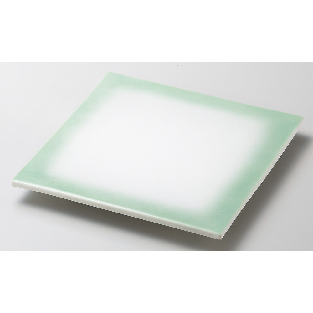 ☆ 角大皿 ☆ ヒワ吹正角25cm陶板皿 [ 24.7 x 24.7 x 2.6cm ] 【 料亭 旅館 和食器 飲食店 業務用 】