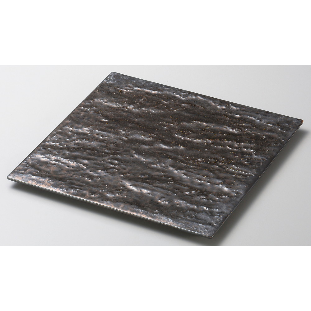 ☆ 角大皿 ☆ 金結晶岩肌正角24cm皿 [ 24.6 x 24.6 x 1.4cm ] 【 料亭 旅館 和食器 飲食店 業務用 】
