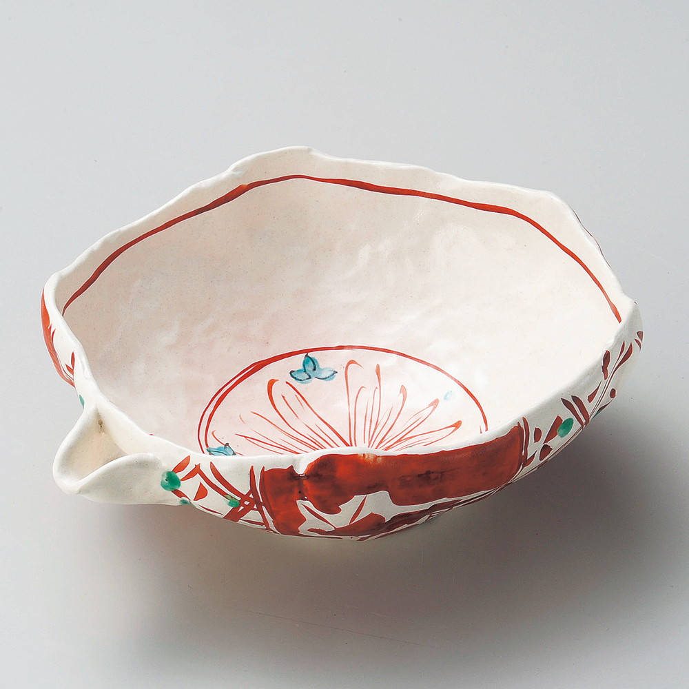 ☆ 盛鉢 ☆ 志野赤絵片口8.0鉢 [ 24.5 x 19.5 x 8.7cm ] | 盛り鉢 盛鉢 万能 取り鉢 おすすめ 食器 業務用 飲食店 カフェ うつわ 器 おしゃれ かわいい お洒落 可愛い おしゃれ かわいい お洒落 可愛い