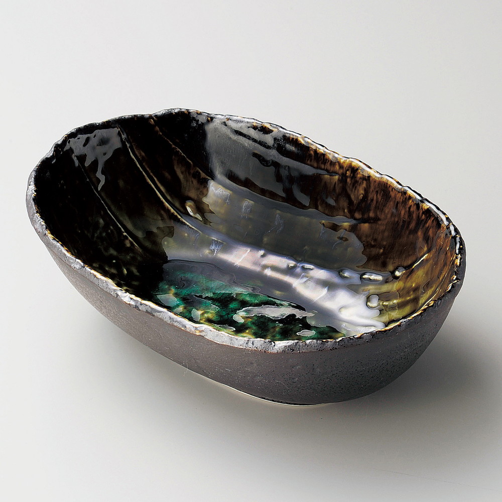 5個セット ☆ 盛鉢 ☆いぶし織部三つ足盛鉢 [ 21 x 5.7cm 570g ] | 盛鉢 和食器 洋食器 おしゃれ 業務用 10個セット いぶし織部三ツ足盛鉢 [ 21×5.7㎝ ] | 盛