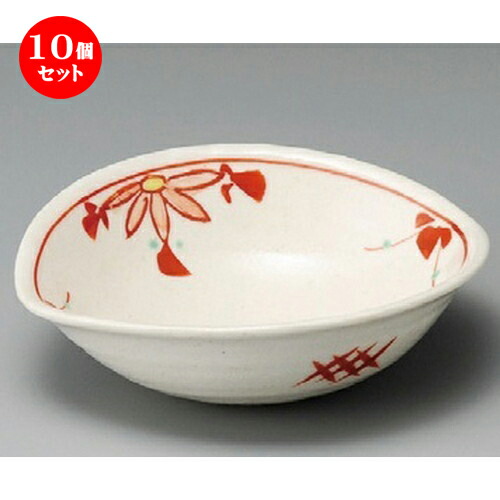 お得 プレゼント内祝い ギフト かわいい おしゃれ 器 うつわ カフェ 飲食店 業務用 食器 おすすめ 人気 万能 ボウル 鉢 小さい 小 小鉢 45mm X 125 X 145 赤絵花つなぎすげ傘小鉢 大 小鉢 10個セット