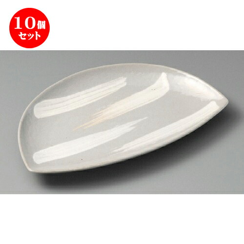 皿 プレート 新作ウエア 業務用 食器 焼き魚 サンマ ステーキ皿 焼き物皿 28mm X 156 X 248 粉引き刷毛目半月焼物皿 焼物皿 10個セット 飲食店 人気 おすすめ 贈答品 贈り物 誕生日 結婚祝い 内祝い 引き出物 プレゼント ギフト お洒落 かわいい