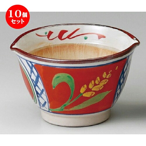 10個セット☆ スリ鉢 ☆ 間取丸紋草花麦とろ鉢4寸 [ 125 x 83mm ] | 人気 おすすめ 食器 洋食器 業務用 飲食店 カフェ うつわ 器 おしゃれ かわいい ギフト プレゼント 誕生日 贈答品 食器セット 食器セット