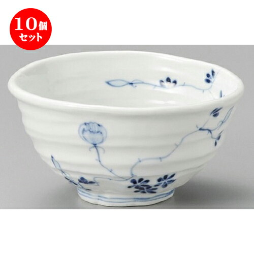大人の上質 185 X 173 染付花絵変形5 8丼 丼 10個セット X 贈答品 贈り物 誕生日 プレゼント ギフト かわいい おしゃれ 器 うつわ カフェ 飲食店 業務用 食器 ボウル うどん そば ラーメン 鉢 カフェ丼 丼ぶり