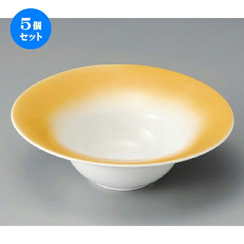 5個セット☆ 向付 ☆ オレンジスイングボール（大） [ 195 x 62mm ] | 和食器 鉢 小鉢 ボウル 浅鉢 料亭 ホテル 食器 業務用 飲食店 カフェ うつわ 器 おしゃれ かわいい ギフト プレゼント 内祝い 誕生日 贈り物 贈答品 おすすめ 食器セット