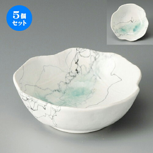 5個セット☆ 向付 ☆ 遊線（白）マス入4.8鉢 [ 155 x 150 x 55mm ] | 和食器 鉢 小鉢 ボウル 浅鉢 料亭 ホテル 食器 業務用 飲食店 カフェ うつわ 器 おしゃれ かわいい ギフト プレゼント 内祝い 誕生日 贈り物 贈答品 おすすめ 食器セット