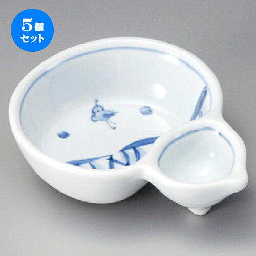 5個セット ☆ 松花堂 ☆ 波千鳥瓢形小鉢 [ 130 x 110 x 37mm ] | 弁当 小鉢 豆皿 幕ノ内 人気 おすすめ 食器 業務用 飲食店 カフェ うつわ 器 おしゃれ かわいい ギフト プレゼント 引き出物 誕生日 贈り物 贈答品 食器セット