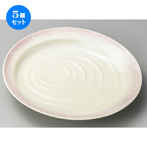 5個セット☆ 丸皿 ☆ ピンク白吹波紋9寸皿 [ 265 x 250 x 43mm ] | 大きい お皿 大皿 盛り皿 盛皿 人気 おすすめ パスタ皿 パーティー 食器 業務用 飲食店 カフェ うつわ 器 ギフト プレゼント誕生日 贈り物 贈答品 おしゃれ かわいい 食器セット