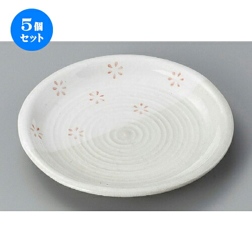 5個セット☆ 丸皿 ☆ 粉引小紋6.5丸皿 [ 193 x 25mm ] | 中皿 デザート皿 取り皿 人気 おすすめ 食器 業務用 飲食店 カフェ うつわ ホテル 家庭用 器 SNS 内祝い ギフト プレゼント パーティ 引き出物 誕生日 記念日 贈り物 贈答品 SNS 食器セット｜せともの本舗