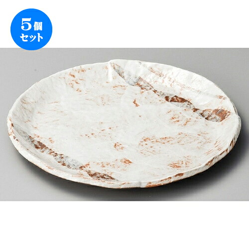 5個セット ☆ 大皿 ☆ 志野タタキ7.0丸皿 [ 220 x 20mm ] | 大きい お皿 大皿 盛り皿 盛皿 人気 おすすめ パスタ皿 パーティー 食器 業務用 飲食店 カフェ うつわ 器 ギフト プレゼント誕生日 贈り物 贈答品 おしゃれ かわいい 食器セット｜せともの本舗