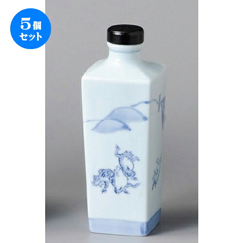 5個セット☆ 酒器 ☆ 鳥獣戯画角ボトル [ 65 x 65 x 185mm･400cc ] | 焼酎 保存 インテリア ボトル バー bar 晩酌 人気 おすすめ 食器 業務用 飲食店 カフェ うつわ 器 おしゃれ かわいい ギフト プレゼント 引き出物 誕生日 贈り物 贈答品 食器セット
