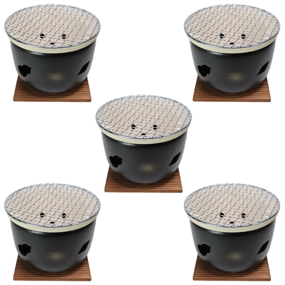 5個セット☆ コンロ ☆ 黒5号伊勢コンロ（金網・板付） [ 167 x 125mm ] | 人気 おすすめ 食器 洋食器 業務用 飲食店 カフェ うつわ 器 おしゃれ かわいい ギフト プレゼント 誕生日 贈答品 食器セット 食器セット