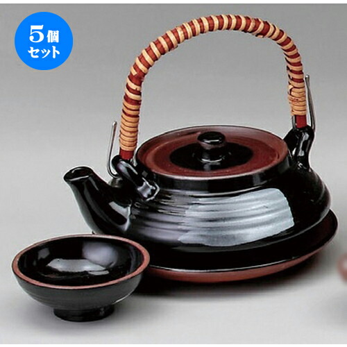 楽天市場】5個セット 土瓶むし 黒釉平形土瓶蒸し(DE-5) [11 x 5.8cm