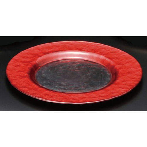☆ ガラス器 ☆ レッドリムプレート28cm [ 280 x 18mm ] | ガラス 硝子 プレート お皿 人気 おすすめ 食器 洋食器 業務用 飲食店 カフェ うつわ 器 おしゃれ かわいい ギフト プレゼント 引き出物 誕生日 贈り物 贈答品 イベント 自宅用 家用