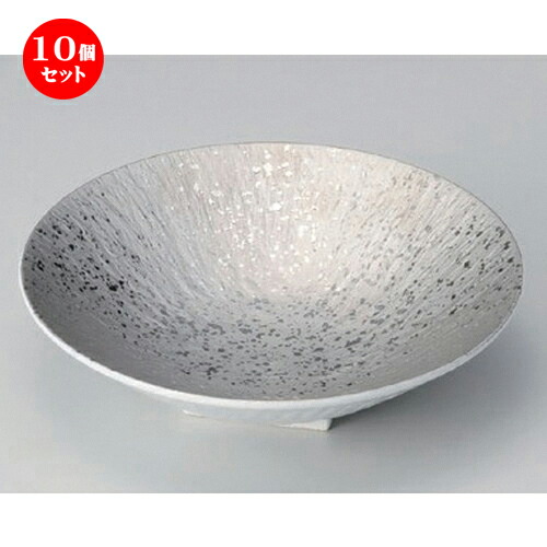 10個セット☆ 向付 ☆プラチナとちり丸皿 (小) [ 17 x 4.5cm 240g ] | 和食器 鉢 小鉢 ボウル 浅鉢 料亭 ホテル 食器 業務用 飲食店 カフェ うつわ 器 おしゃれ かわいい ギフト プレゼント 内祝い 誕生日 贈り物 贈答品 おすすめ 食器セット｜せともの本舗