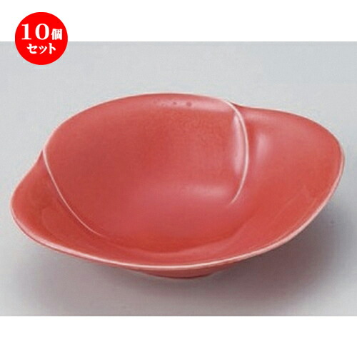高品質 カフェ 飲食店 業務用 食器 人気 おすすめ 中 ボウル 取り鉢 盛鉢 中鉢 221g 4 5cm X 15 5 X 18 赤 玉椿浅広鉢 中鉢 10個セット うつわ 贈答品 贈り物 誕生日 結婚祝い 内祝い 引き出物