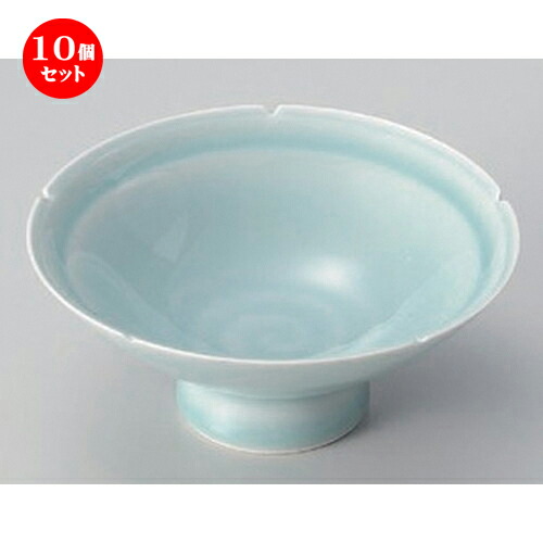 10個セット☆ 高台小鉢 ☆青白4.0輪花小鉢 [ 12.5 x 4.7cm 166g ] | 小鉢 小 小さい 鉢 ボウル 万能 人気 おすすめ 食器 業務用 飲食店 カフェ うつわ 器 おしゃれ かわいい ギフト プレゼント内祝い 結婚祝い 誕生日 贈り物 贈答品 食器セット