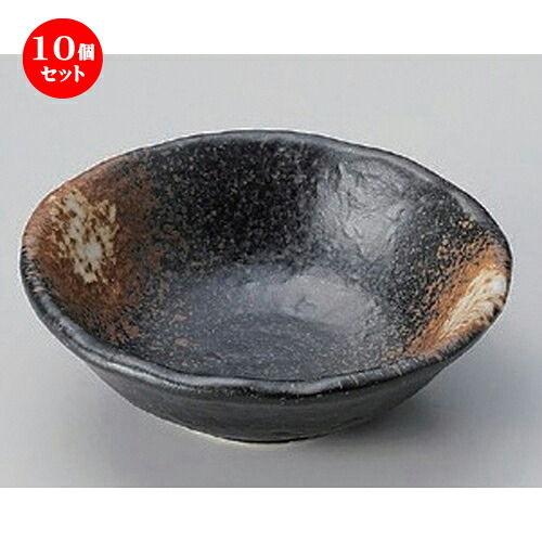 10個セット☆ 小鉢 ☆黒備前風花形小付 [ 11.5 x 3.8cm 180g ] | 小鉢 小 小さい 鉢 ボウル 万能 人気 おすすめ 食器 業務用 飲食店 カフェ うつわ 器 おしゃれ かわいい ギフト プレゼント内祝い 結婚祝い 誕生日 贈り物 贈答品 食器セット