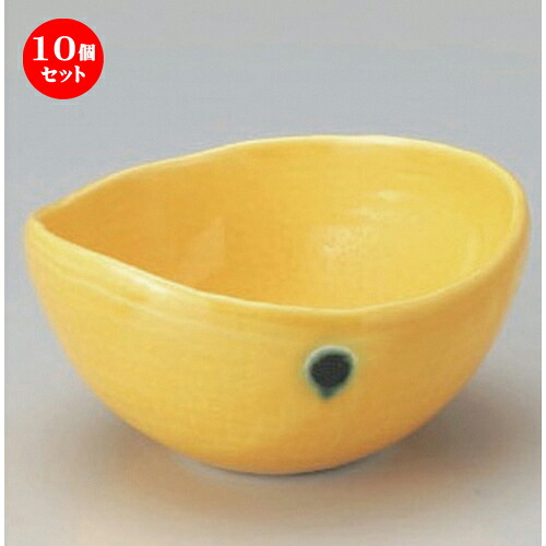 10個セット☆ 組小鉢 ☆黄輝楕円小鉢 (大) [ 13.2 x 12.5 x 7cm 350g ] | 小鉢 小 小さい 鉢 ボウル 万能 人気 おすすめ 食器 業務用 飲食店 カフェ うつわ 器 おしゃれ かわいい ギフト プレゼント内祝い 結婚祝い 誕生日 贈り物 贈答品 食器セット｜せともの本舗