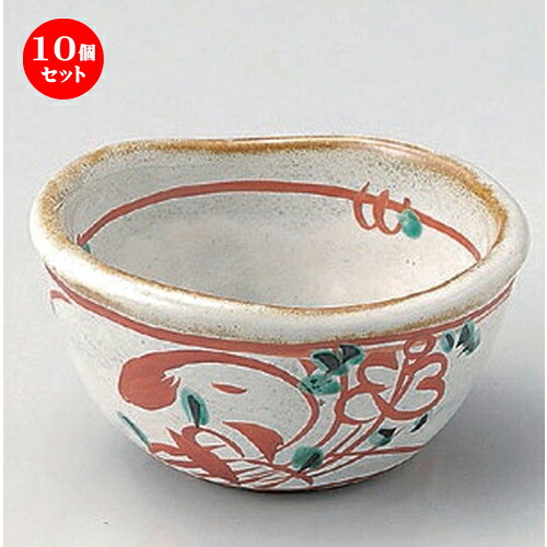 10個セット ☆ 組小鉢 ☆霞野赤絵花小鉢 (中) [ 10 x 9.5 x 5cm 180g ] | 小鉢 小 小さい 鉢 ボウル 万能 人気 おすすめ 食器 業務用 飲食店 カフェ うつわ 器 おしゃれ かわいい ギフト プレゼント内祝い 結婚祝い 誕生日 贈り物 贈答品 食器セット｜せともの本舗