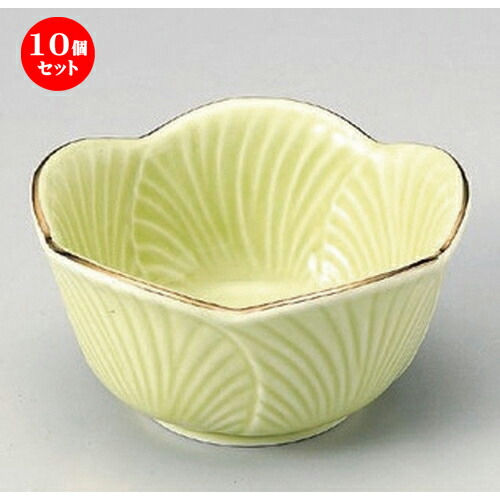 10個セット ☆ 組小鉢 ☆渕金ヒワ葉型小鉢 (大) [ 10 x 5cm 190g ] | 小鉢 小 小さい 鉢 ボウル 万能 人気 おすすめ 食器 業務用 飲食店 カフェ うつわ 器 おしゃれ かわいい ギフト プレゼント内祝い 結婚祝い 誕生日 贈り物 贈答品 食器セット