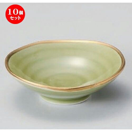 10個セット☆ 小付 ☆四釉金 小付 (緑) [ 10 x 3cm 105g ] | 和食器 鉢 小鉢 ボウル 料亭 ホテル 食器 業務用 飲食店 カフェ うつわ 器 おしゃれ かわいい ギフト プレゼント 内祝い 誕生日 贈り物 贈答品 おすすめ 食器セット