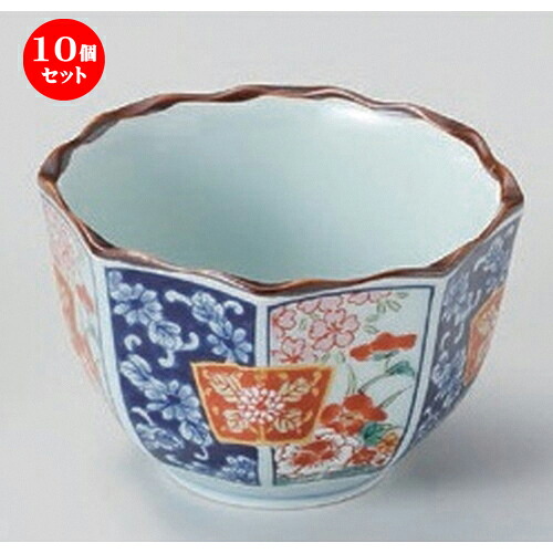10個セット☆ 小付 ☆染錦扇花小付 [ 8.6 x 5.6cm 120g ] | 和食器 鉢 小鉢 ボウル 料亭 ホテル 食器 業務用 飲食店 カフェ うつわ 器 おしゃれ かわいい ギフト プレゼント 内祝い 誕生日 贈り物 贈答品 おすすめ 食器セット｜せともの本舗