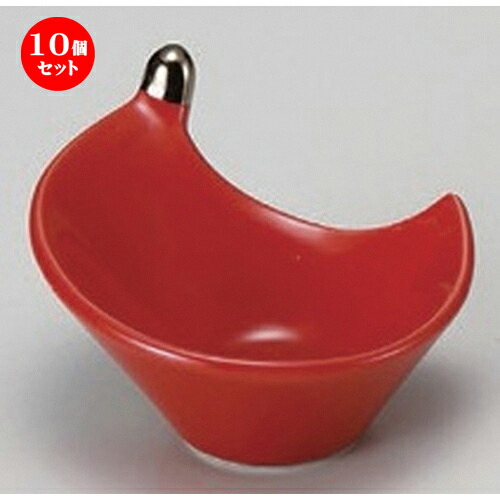 10個セット☆ 珍味 ☆渕プラチナ雫型珍味 (レッド) [ 7 x 6 x 4.5cm 55g ] | 珍味 小付け 小鉢 小皿 お漬物 薬味入れ おすすめ 人気 食器 業務用 飲食店 カフェ うつわ 器 おしゃれ かわいい お洒落 可愛い ギフト プレゼント 引き出物 内祝い 結婚祝い 贈り物 食器セット