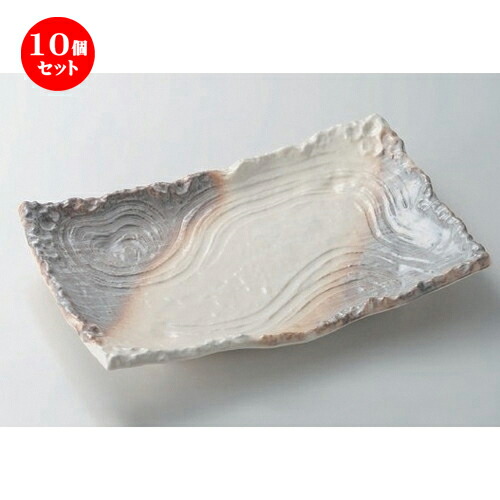 10個セット☆ 萬古焼大皿 ☆カスミ志野10.0四ツ足長角皿 [ 32.8 x 19.7 x 5cm 980g ] | 大きい お皿 大皿 盛り皿 盛皿 人気 おすすめ パスタ皿 パーティー 食器 業務用 飲食店 カフェ うつわ 器 ギフト プレゼント誕生日 贈り物 贈答品 おしゃれ かわいい 食器セット