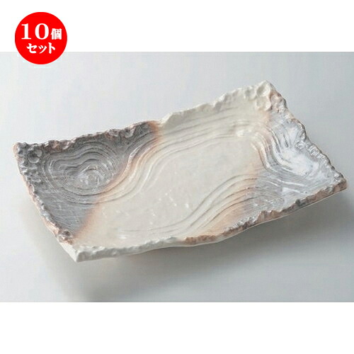 10個セット☆ 萬古焼大皿 ☆カスミ志野12.0四ツ足長角皿 [ 37.8 x 24.5 x 6cm 1450g ] | 大きい お皿 大皿 盛り皿 盛皿 人気 おすすめ パスタ皿 パーティー 食器 業務用 飲食店 カフェ うつわ 器 ギフト プレゼント誕生日 贈り物 贈答品 おしゃれ かわいい 食器セット