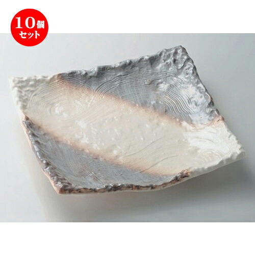 10個セット☆ 萬古焼大皿 ☆カスミ志野8.0四ツ足正角皿 [ 26 x 26 x 5.5cm 1230g ] | 大きい お皿 大皿 盛り皿 盛皿 人気 おすすめ パスタ皿 パーティー 食器 業務用 飲食店 カフェ うつわ 器 ギフト プレゼント誕生日 贈り物 贈答品 おしゃれ かわいい 食器セット