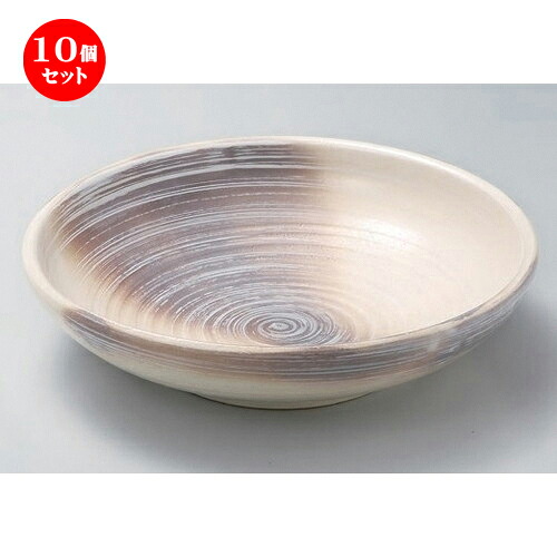 10個セット☆ 萬古焼大皿 ☆カスミ志野8.0めん鉢 [ 24.3 x 6.7cm 980g ] | 大きい お皿 大皿 盛り皿 盛皿 人気 おすすめ パスタ皿 パーティー 食器 業務用 飲食店 カフェ うつわ 器 ギフト プレゼント誕生日 贈り物 贈答品 おしゃれ かわいい 食器セット
