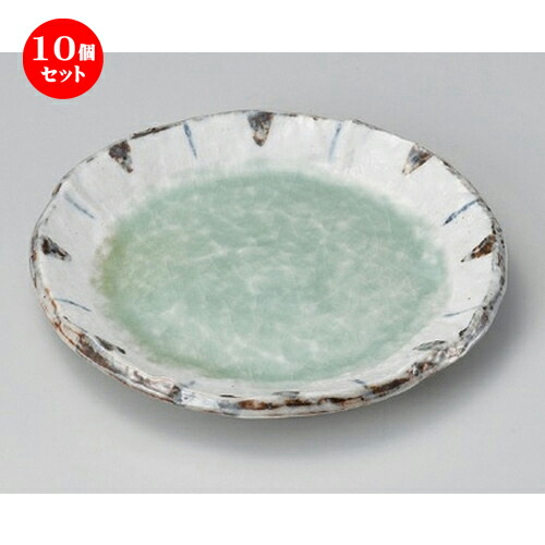 10個セット☆ 丸皿 ☆ヒワ釉渕十草6.0丸皿 [ 18.6 x 2.5cm 521g ] | 中皿 デザート皿 取り皿 人気 食器 業務用 飲食店 カフェ ホテル SNS 内祝い ギフト パーティ 引き出物 SNS 食器セット 15,885円