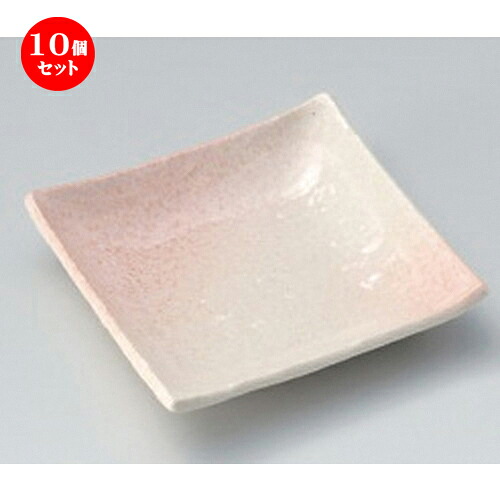 10個仕掛ける☆ 小皿 ☆桜志野正角小皿 [ 10 x 10 x 2糎 110g ] | 一般受け おすすめ 食器 洋食器 お役目用 飲食店 喫茶店 うつわ 器 今めかしい 可愛らしい 差し上げ物 差し上げ物 生まれ落ちる日 食器仕掛ける