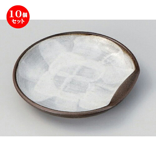 10個セット ☆ 組小皿 ☆備前風志野半月皿5.0 [ 14.6 x 14cm 250g ] | 人気 おすすめ 食器 洋食器 業務用 飲食店 カフェ うつわ 器 おしゃれ かわいい ギフト プレゼント 誕生日 食器セット｜せともの本舗