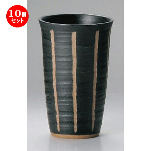 10個セット☆ フリーカップ ☆彫トクサ (黒) フリーカップ (大) [ 7.5 x 12.1cm (290cc) 210g ] | フリーカップ タンブラー カップ コップ ビール 酒器 お酒 居酒屋 バー bar 晩酌 人気 食器 業務用 飲食店 カフェ うつわ 器 おしゃれ かわいい ギフト 食器セット